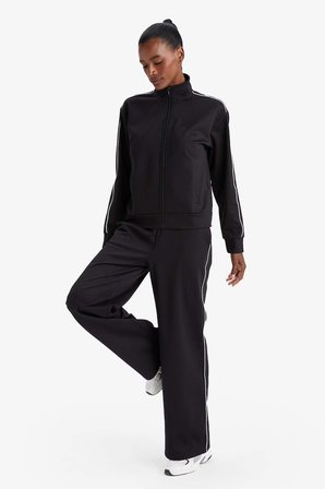 DeFacto Warmtech Wide Leg Geniş Paça Cepli Biyeli Standart Boy İçi Yumuşak Tüylü Sporcu Pantolon F3846AX25AUBK81