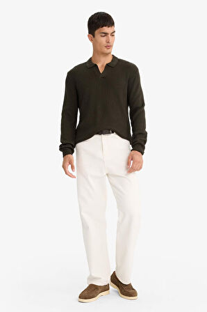 Standart Fit Polo Yaka Triko Kazak 