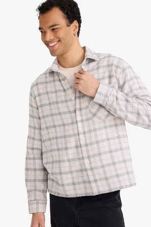 DeFacto Boxy Fit Kareli Flanel Uzun Kollu Gömlek G5921AX25WNGR184