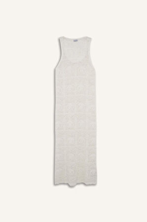 Slim Fit Dar Kesim Bisiklet Yaka Elbise