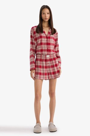 DeFacto Regular Fit Flanel Kareli Şort Pijama Altı F3675AX25WNBR196