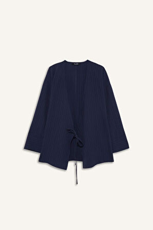 DeFacto Relax Fit 2'li Takım Gofre Dokulu Uzun Kollu Kimono Pantolon F4095AX25SMNV31