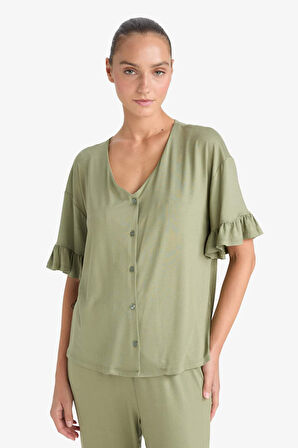 Pijama Takımı Regular Fit Kısa Kollu Üst Uzun Alt-Fall in Love