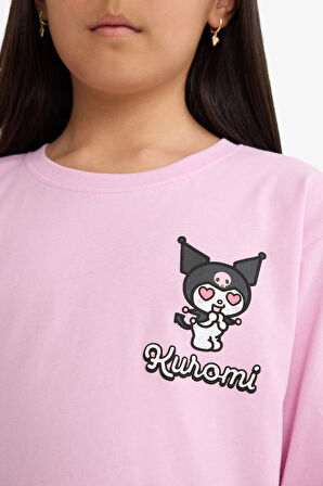 Kız Çocuk Kuromi Pijama Takımı Uzun Kollu Üst Uzun Alt