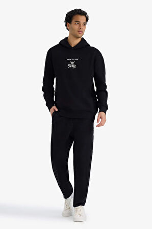 One Piece Boxy Fit Kapüşonlu Baskılı Sweatshirt