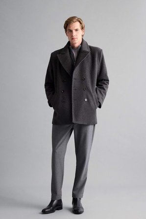 DeFacto Slim Fit Dar Kesim Düğmeli Cepli Astarlı Kaşe Kaban Parka D1521AX25WNAR198