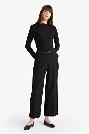 Wide Leg Cepli Normal Bel Geniş Paça Uzun Pantolon