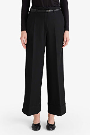Wide Leg Cepli Normal Bel Geniş Paça Uzun Pantolon