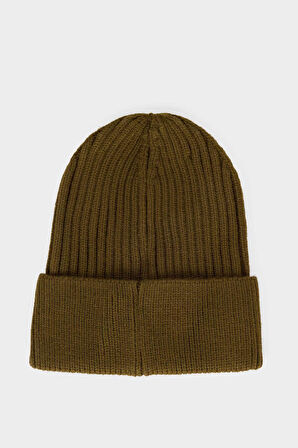 Erkek Etiket Baskılı İçi Polarlı Bere