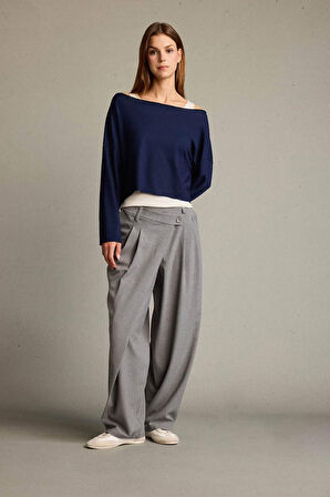 Regular Fit Kayık Yaka Modal Sweatshirt