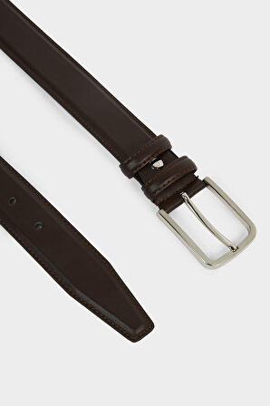 Erkek Dikdörtgen Toka Suni Deri Klasik Kemer