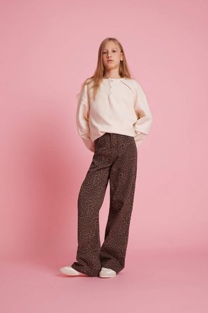 DeFacto Oversize Geniş Kalıp Bisiklet Yaka Düğmeli Sweatshirt Kız Çocuk G1712A825AUER140