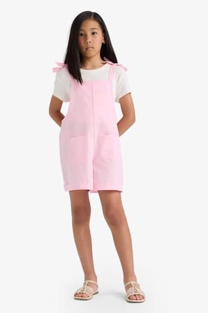 DeFacto %100 Pamuk Viskon Askılı Tulum Kız Çocuk F5782A825SMPN693