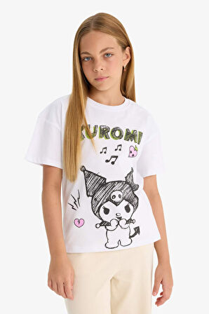 Kız Çocuk Hello Kitty Relax Fit Kısa Kollu Tişört