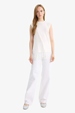 Regular Fit Bisiklet Yaka Kolsuz Tunik