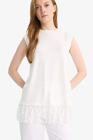 Regular Fit Bisiklet Yaka Kolsuz Tunik