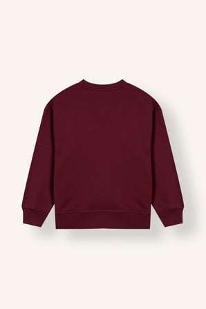 Oversıze Bisiklet Yaka Ayı Baskılı İçi Yumuşak Tüylü Kalın Sweatshirt Kumaşı Sweatshirt Kız Çocuk