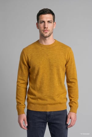 Standart Fit Bisiklet Yaka Triko Basic Kazak Erkek