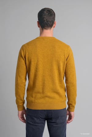Standart Fit Bisiklet Yaka Triko Basic Kazak Erkek