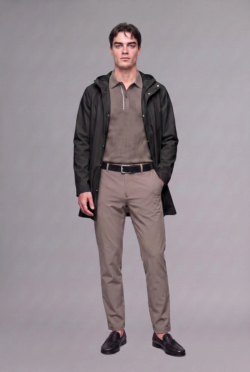 Regular Fit Kapüşonlu Çıtçıtlı Astarlı Suni Deri Parka