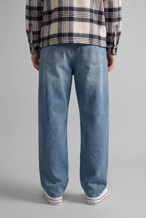 Baggy Fıt Normal Bel Geniş Paça Jean Pantolon