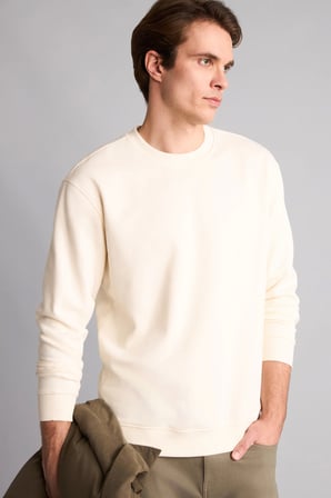 Regular Fıt Bisiklet Yaka Basic Sweatshırt