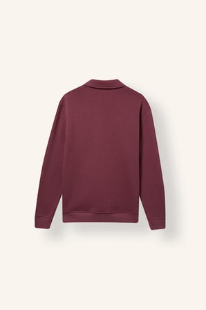 Pamuklu Regular Fıt Polo Yaka Kalın Kumaş Basic Sweatshirt