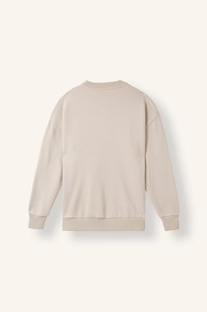 Boxy Fıt Bisiklet Yaka Baskılı Sweatshirt