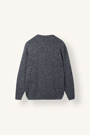 Standart Fit Bisiklet Yaka Triko Basic Kazak Erkek