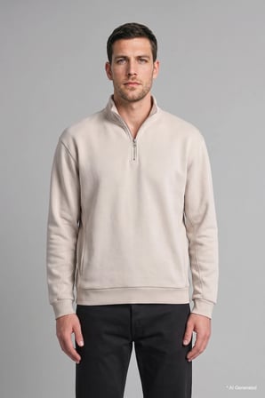 Ultra Yumuşak Yumuşak Tuşe Fermuarlı Basic Sweatshirt