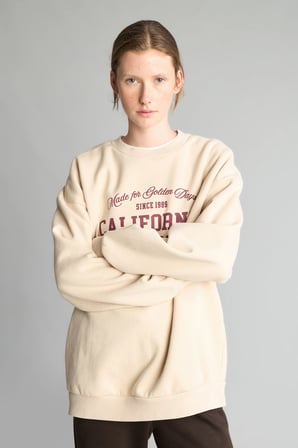 Oversıze Baskılı Sweatshirt