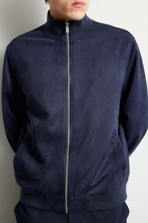 Ultra Yumuşak Slim Fit Dik Yaka Astarlı Fermuarlı Cepli Süet Mevsimlik Mont