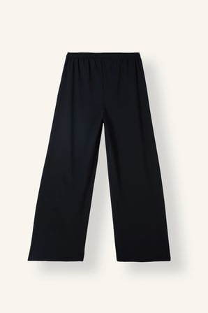 Wide Leg Beli Lastikli Bağcıklı Cepli Kumaş Palazzo Pantolon