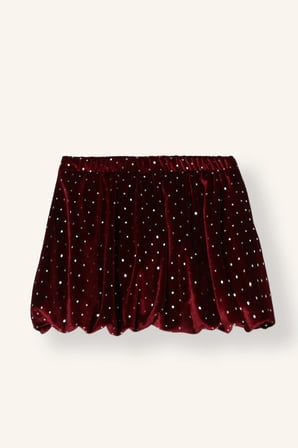 Poplin Astarlı Fiyonklu Taşlı Mini Etek Kız Bebek