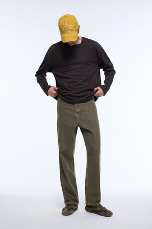 Baggy Fıt Normal Bel Geniş Paça Jean Pantolon