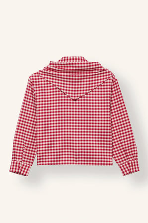 Relaxed Fit Pötikare Flanel Uzun Kollu Gömlek Kız Çocuk