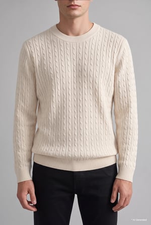 Regular Fit Bisiklet Yaka Fitilli Triko Basic Kazak