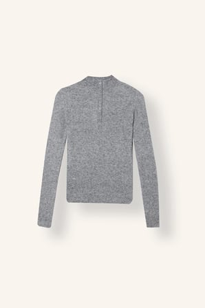 Fitted Yarım Balıkçı Yaka Düğmeli Triko Basic Kazak