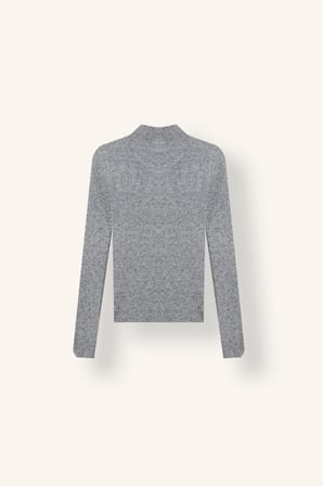 Fitted Yarım Balıkçı Yaka Düğmeli Triko Basic Kazak
