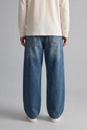 Super Baggy Fıt Yüksek Bel Geniş Paça Jean Pantolon