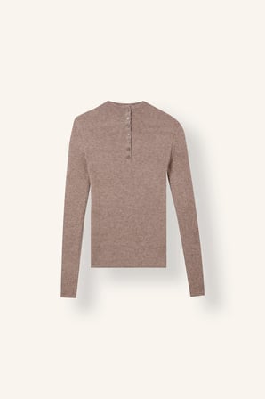 Fitted Yarım Balıkçı Yaka Düğmeli Triko Basic Kazak