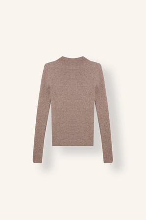 Fitted Yarım Balıkçı Yaka Düğmeli Triko Basic Kazak
