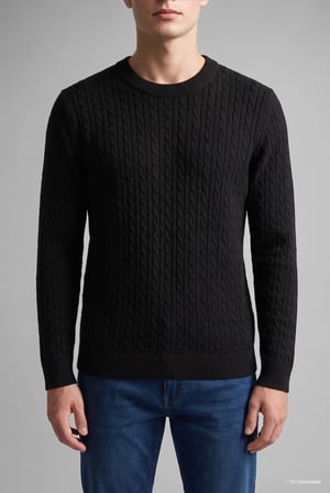 Regular Fit Bisiklet Yaka Fitilli Triko Basic Kazak