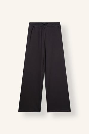 Beli Bağcıklı Wide Leg Geniş Paça Kalın Kumaş Eşofman Altı