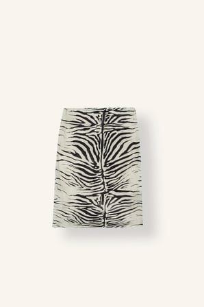 Kalem Zebra Desenli Yüksek Bel Maroken Mını Etek