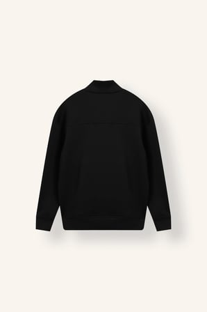 Boxy Fıt Dik Yaka Skuba Kumaş Uzun Kollu Sweatshirt