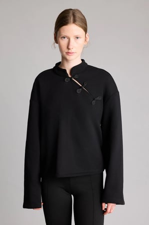 Loose Fıt Yarım Balıkçı Yaka Kalın Sweatshirt Kumaşı Sweatshirt