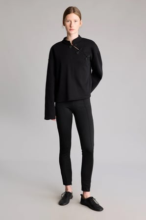 Loose Fıt Yarım Balıkçı Yaka Kalın Sweatshirt Kumaşı Sweatshirt