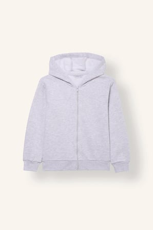 Baskılı Kapüşonlu Kalın Sweatshirt Kumaşı Hırka Kız Çocuk