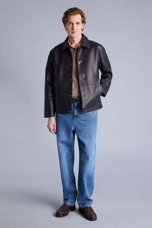 DeFacto Su Geçirmez Regular Fit Polo Yaka Astarlı Çıtçıt Kapamalı Cepli Suni Deri Mont H2233AX26AUBN338